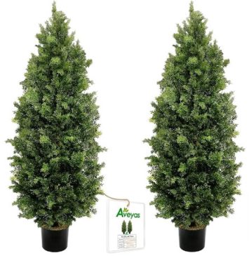 Aveyas 5ft Artificial Cedar Topiary Trees