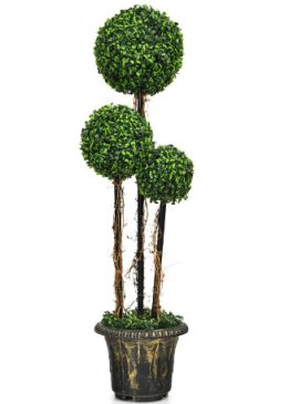 Goplus 4 Ft Artificial Boxwood Topiary Tree